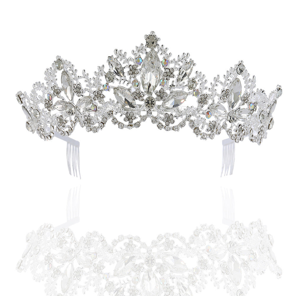 Baroque Exquisite Bridal Crown - Light Gold Wedding Tiara Baroque Exquisite Crown Bridal Light Gol | Ectron Online