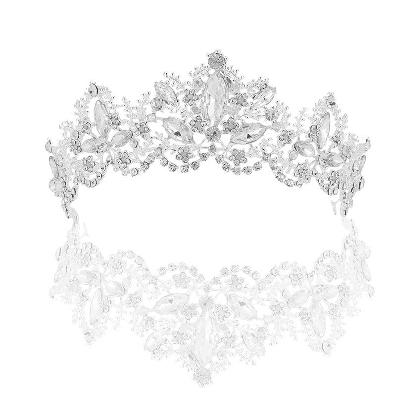 Baroque Exquisite Bridal Crown - Light Gold Wedding Tiara Baroque Exquisite Crown Bridal Light Gol | Ectron Online