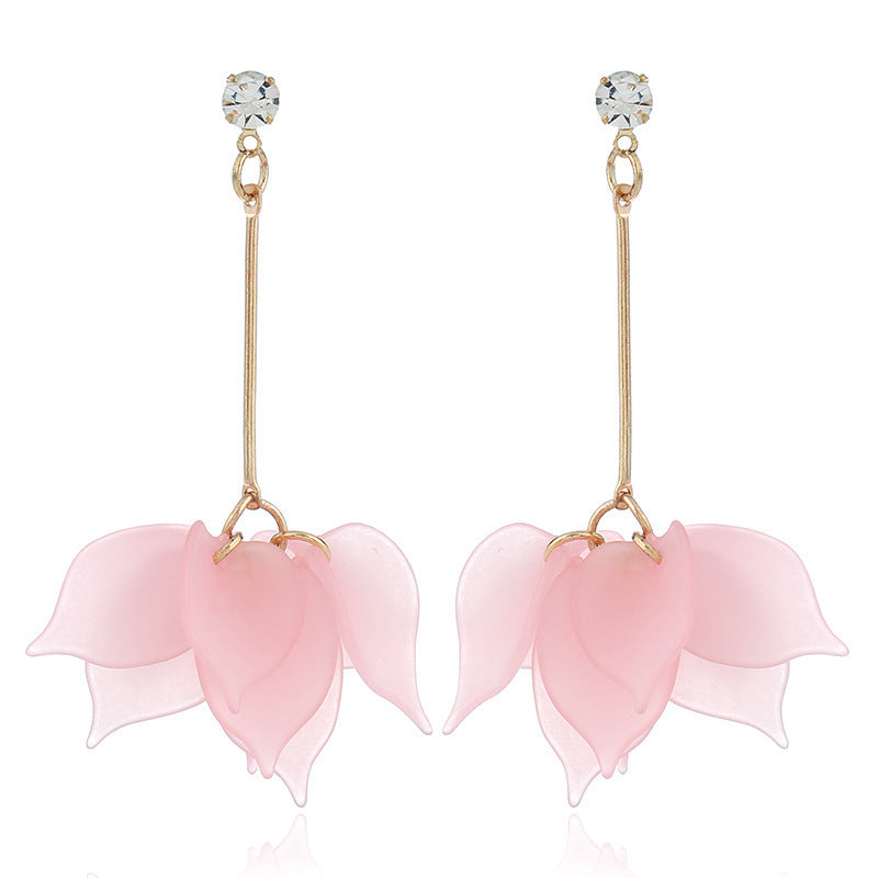 Creative Frosted Multi-Layer Petal Soft Girl Earrings