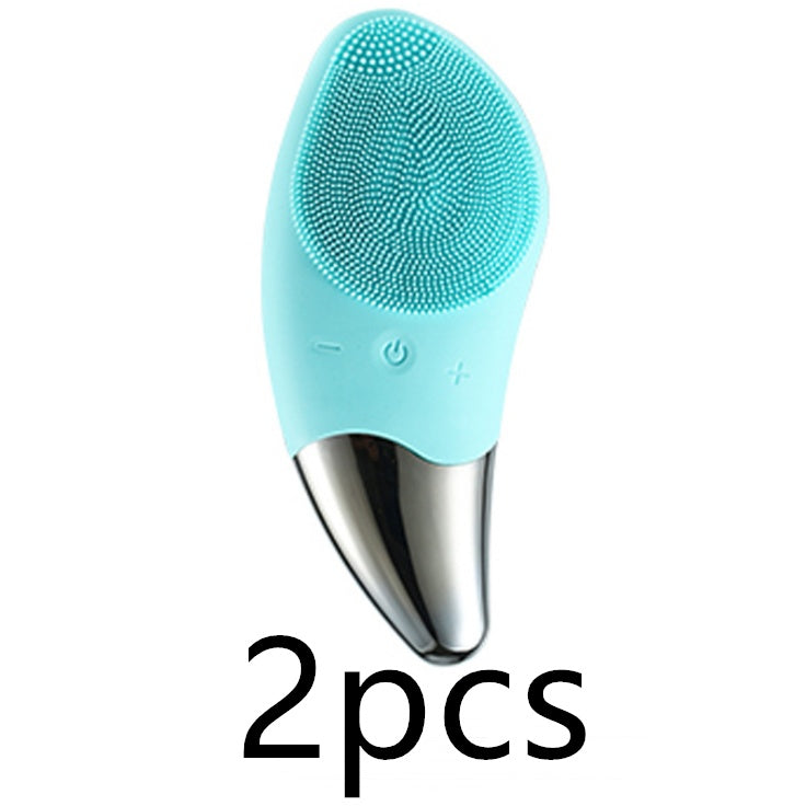 {{ brand }} Charging Silicone Cleansing Instrument for Deep Facial Cleaning Green2pcs - Charging silicone cleansing instrument