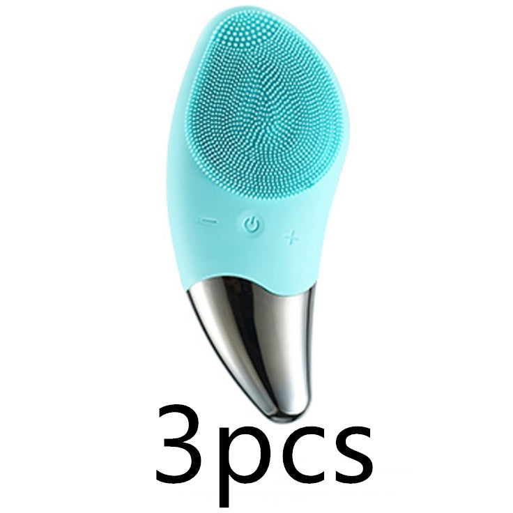 {{ brand }} Charging Silicone Cleansing Instrument for Deep Facial Cleaning Green3pcs - Charging silicone cleansing instrument