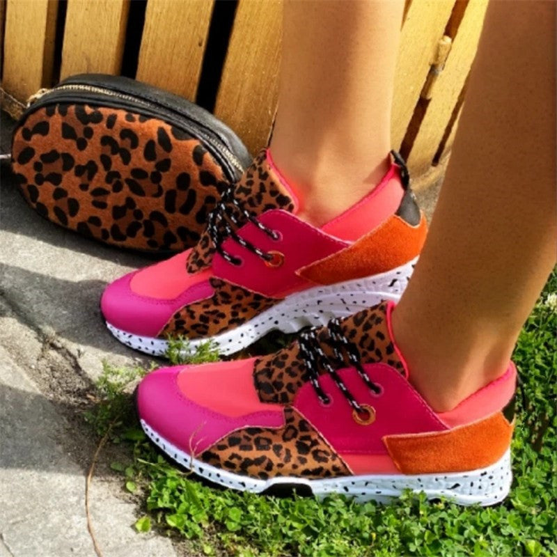 Large Size Sports Sneakers - Snakeskin & Leopard Print Large Size Sports Casual Shoes Snakeskin | Ectron Online