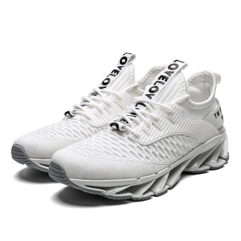 All-Match Knife-Edge Flying Knit White Shoes – Sleek & Breathable All-match Knife-edge Flying Knitting Whi | Ectron Online