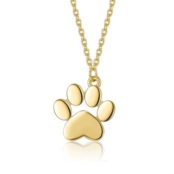 Footprint dog cat paw print foot necklace