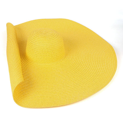 25CM Wide Brim Oversized Beach Hats For Women Large Straw Hat UV Protection