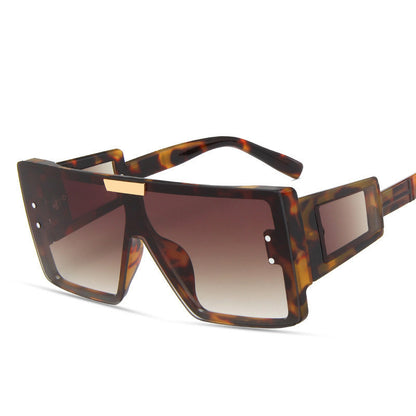 Large Square Frame Sunglasses Personality Wide-Legged Small Window Sunglasses Trendy One-Piece Sunglasses