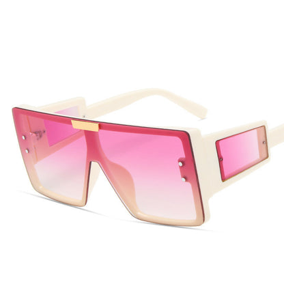 Large Square Frame Sunglasses Personality Wide-Legged Small Window Sunglasses Trendy One-Piece Sunglasses