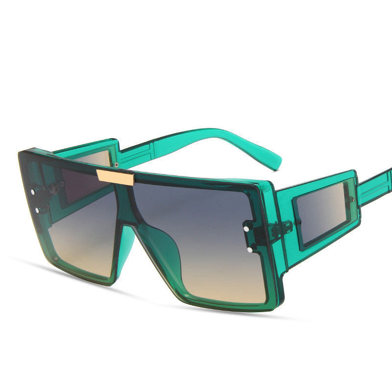 Large Square Frame Sunglasses Personality Wide-Legged Small Window Sunglasses Trendy One-Piece Sunglasses