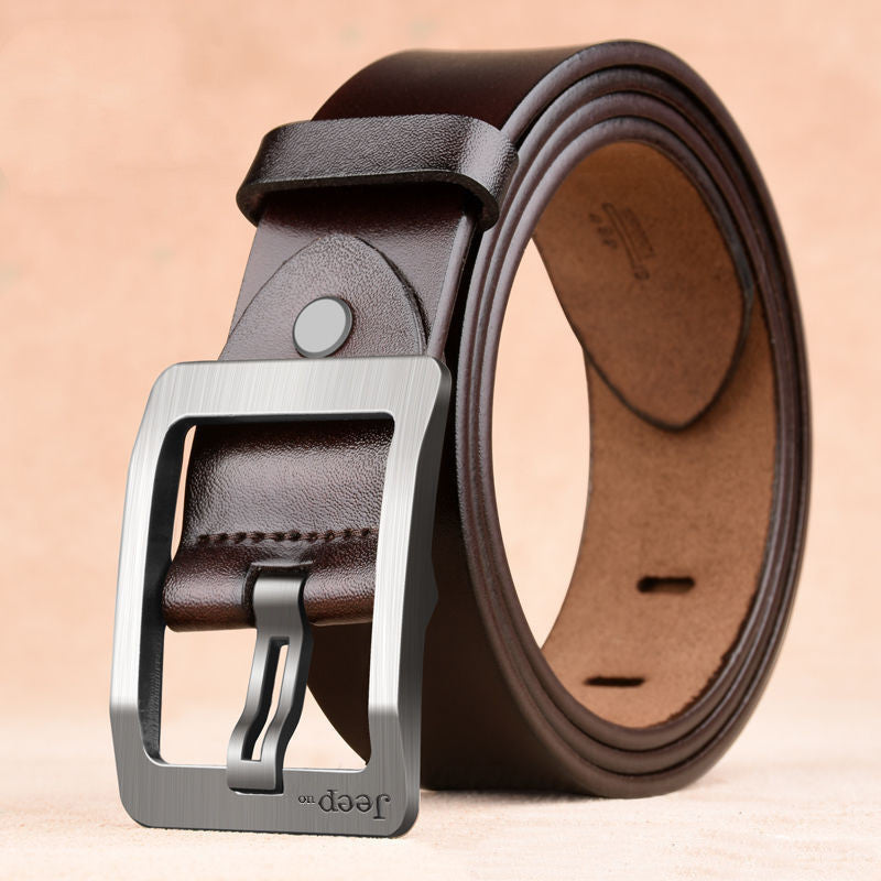 High-Quality Men's Belt - Two-Layer Cowhide - Needle Buckle Men's Belts | Ectron Online
