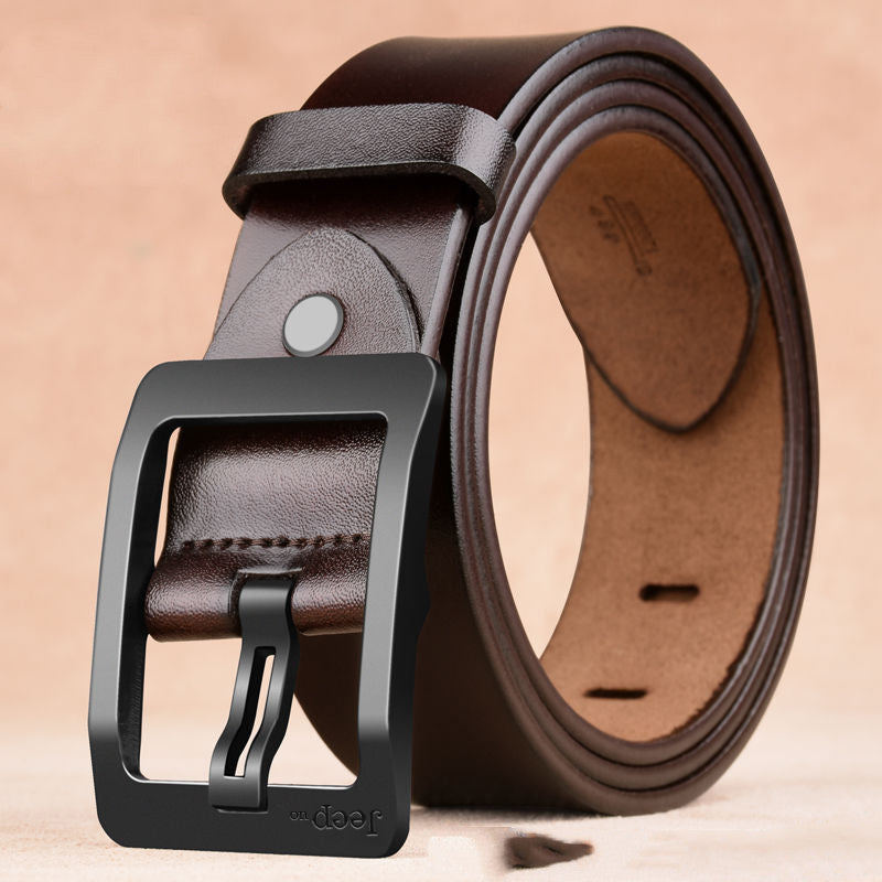 High-Quality Men's Belt - Two-Layer Cowhide - Needle Buckle Men's Belts | Ectron Online