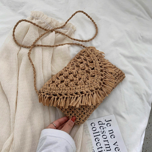 Simple Beach Bag Female New Trend Fashion Woven Female Bag Wild Casual Messenger One-Shoulder Straw Bag