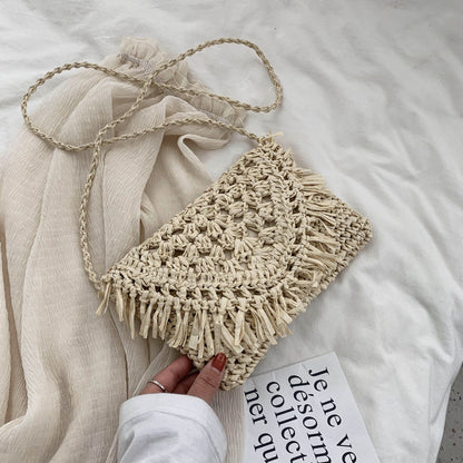 Simple Beach Bag Female New Trend Fashion Woven Female Bag Wild Casual Messenger One-Shoulder Straw Bag