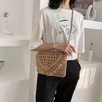 Simple Beach Bag Female New Trend Fashion Woven Female Bag Wild Casual Messenger One-Shoulder Straw Bag