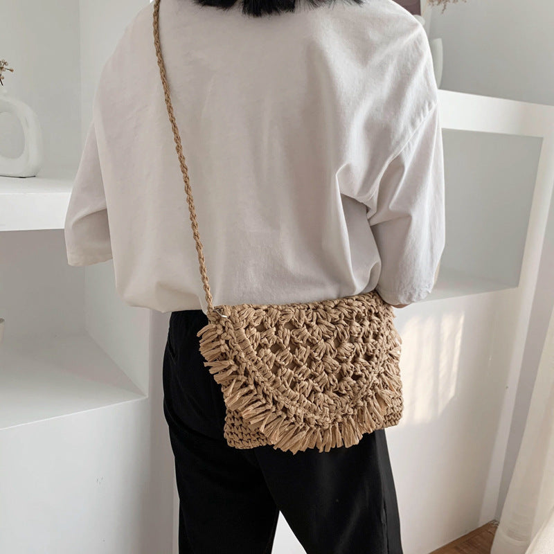 Simple Beach Bag Female New Trend Fashion Woven Female Bag Wild Casual Messenger One-Shoulder Straw Bag