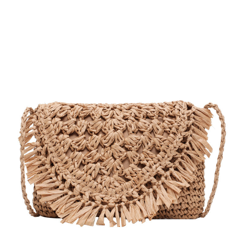 Simple Beach Bag Female New Trend Fashion Woven Female Bag Wild Casual Messenger One-Shoulder Straw Bag