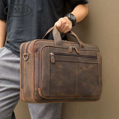 Men's Crazy Horse Leather Laptop Bag