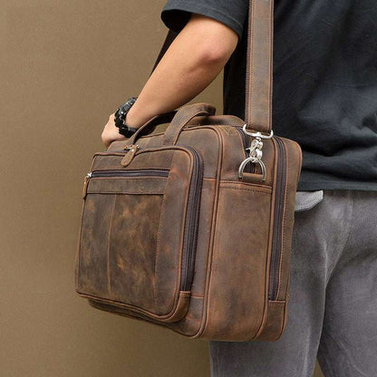 Men's Crazy Horse Leather Laptop Bag