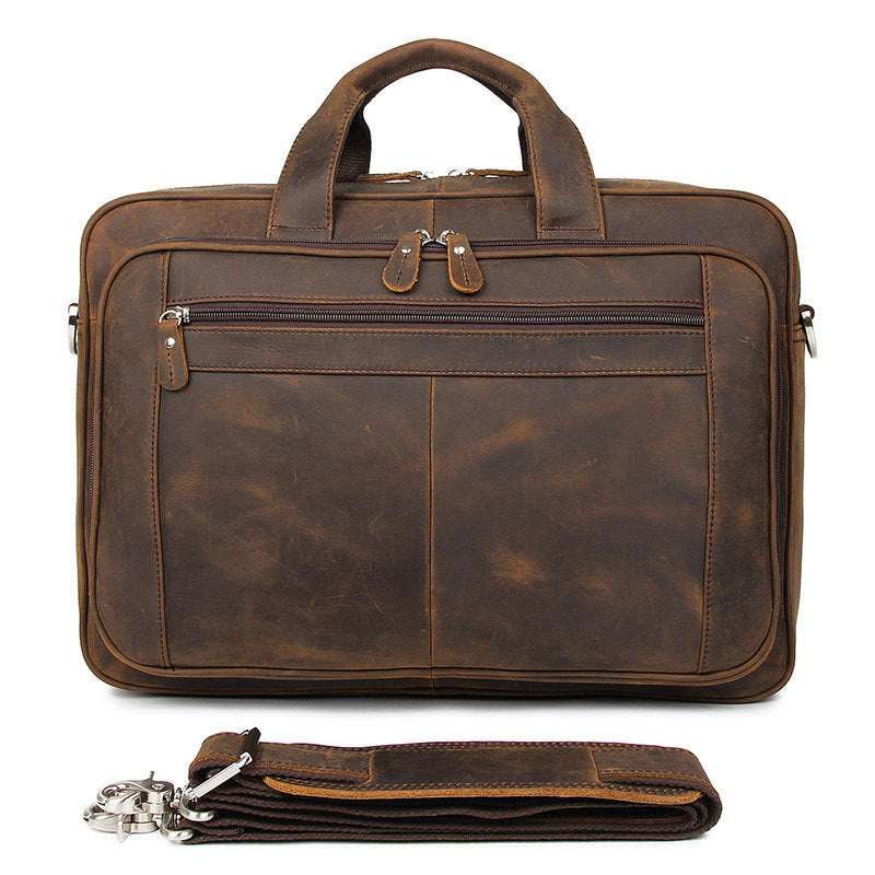 Men's Crazy Horse Leather Laptop Bag