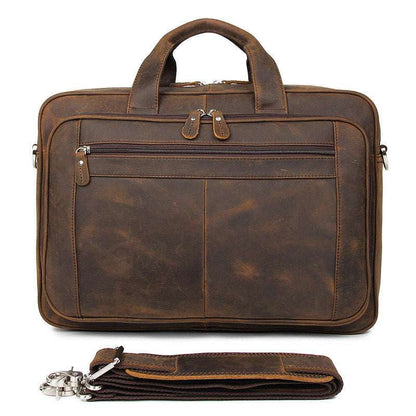 Men's Crazy Horse Leather Laptop Bag