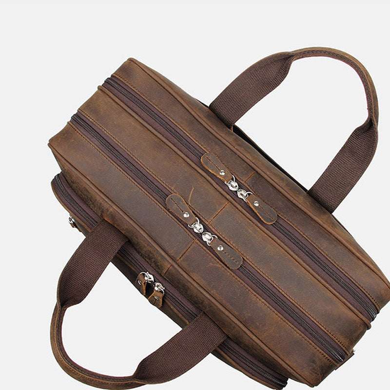 Men's Crazy Horse Leather Laptop Bag