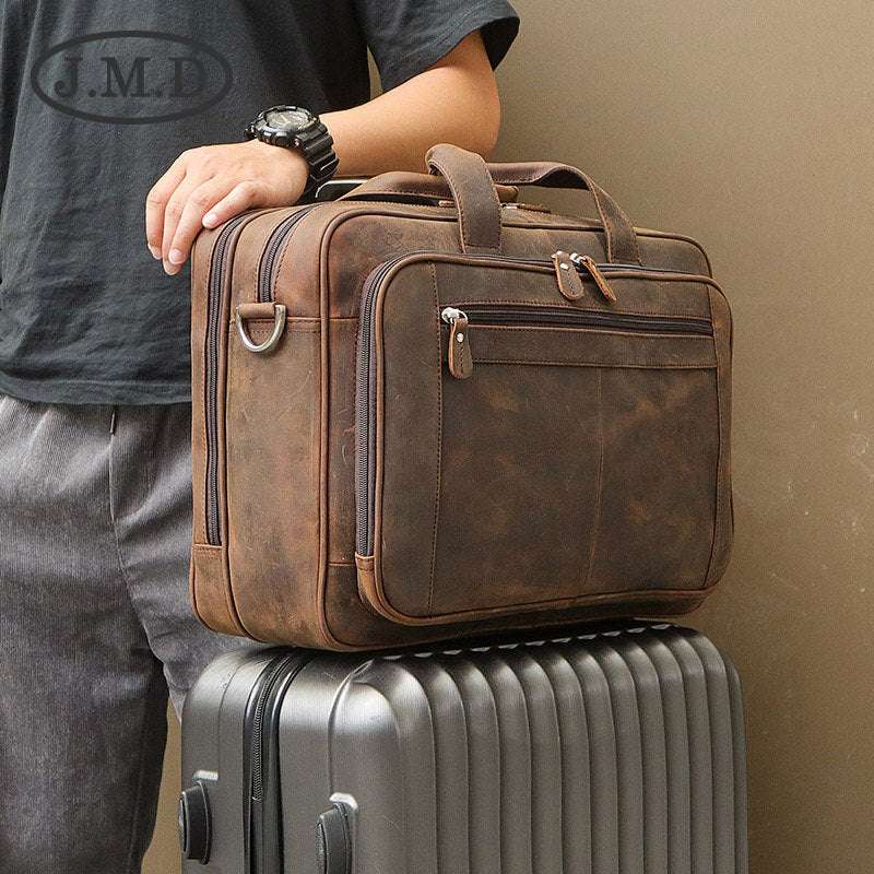 Men's Crazy Horse Leather Laptop Bag