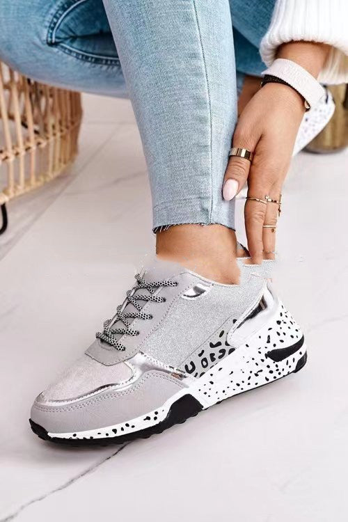 Women's Lace-Up Platform Sneakers - Chic Comfort & Style Women Sneakers Lace-Up Platform Sports S | Ectron Online