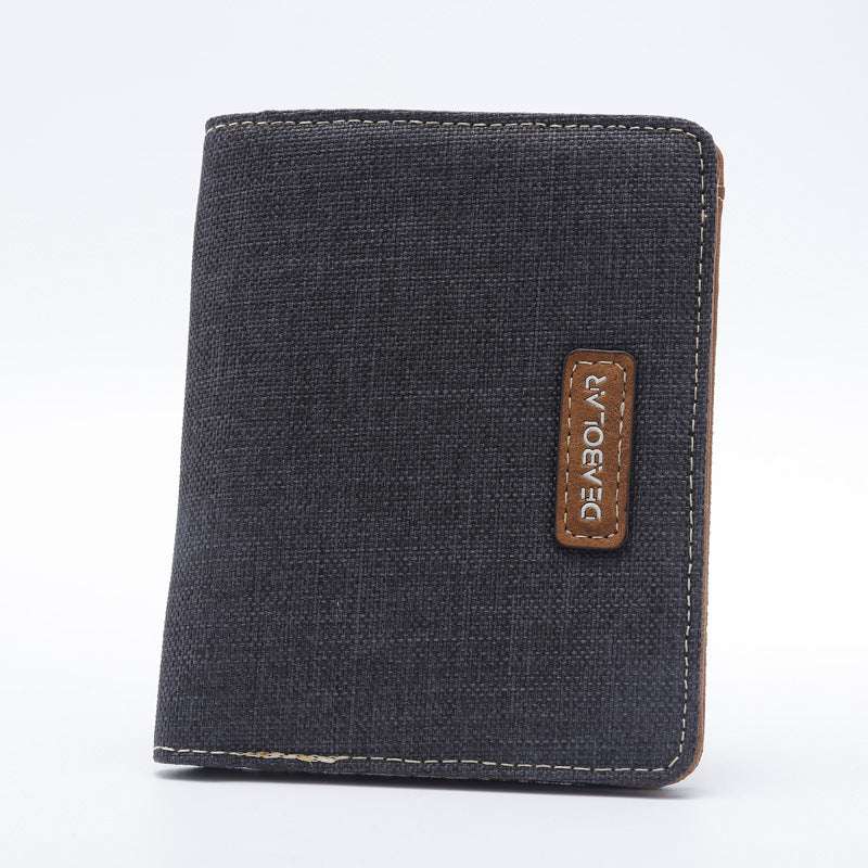 Ultra-Thin Canvas Wallet for Men Hot-Selling Men's Short Wallet Student J | Ectron Online