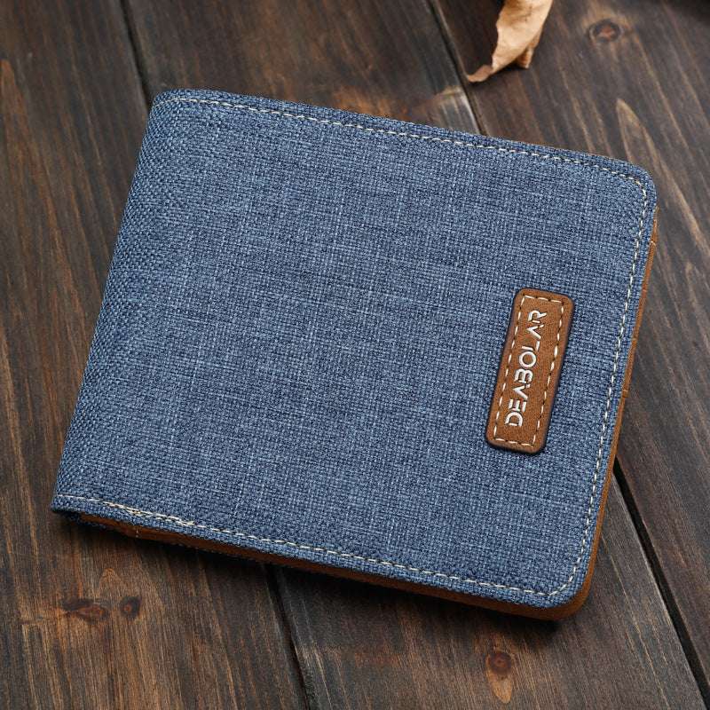 Ultra-Thin Canvas Wallet for Men Hot-Selling Men's Short Wallet Student J | Ectron Online
