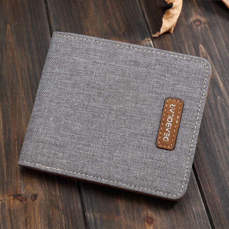 Ultra-Thin Canvas Wallet for Men Hot-Selling Men's Short Wallet Student J | Ectron Online