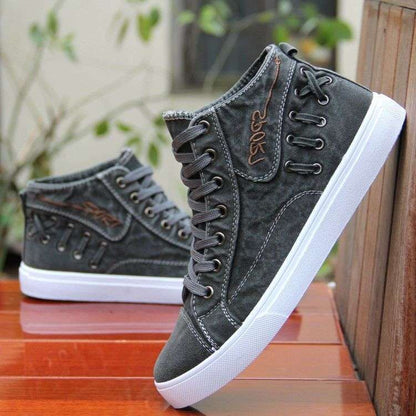 Canvas High-Top Breathable Board Shoes – Deodorant & Trendy Canvas High-top Trend Cloth Shoes Breath | Ectron Online