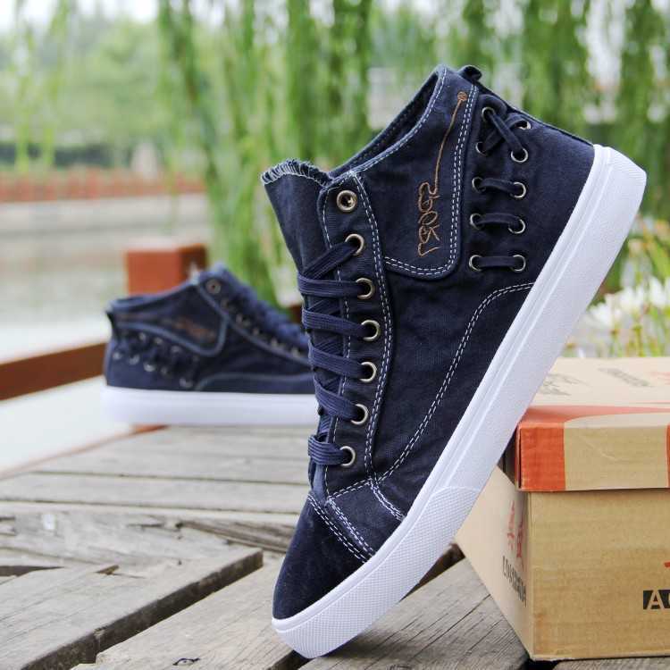 Canvas High-Top Breathable Board Shoes – Deodorant & Trendy Canvas High-top Trend Cloth Shoes Breath | Ectron Online