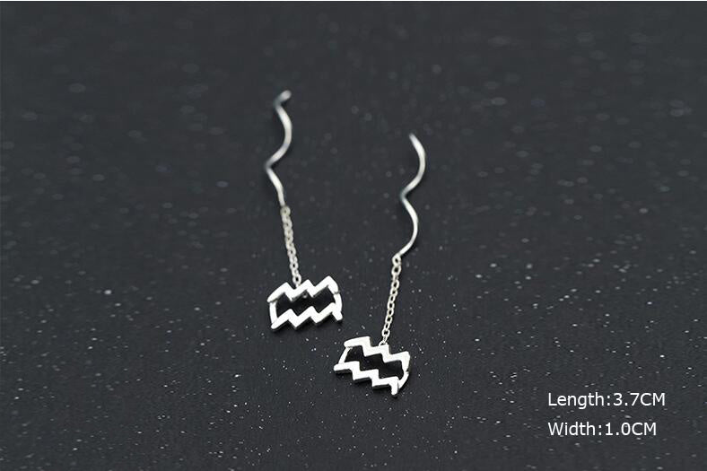 Personality 12 Constellation Ear Line Temperament Wave Ear Chain Earring