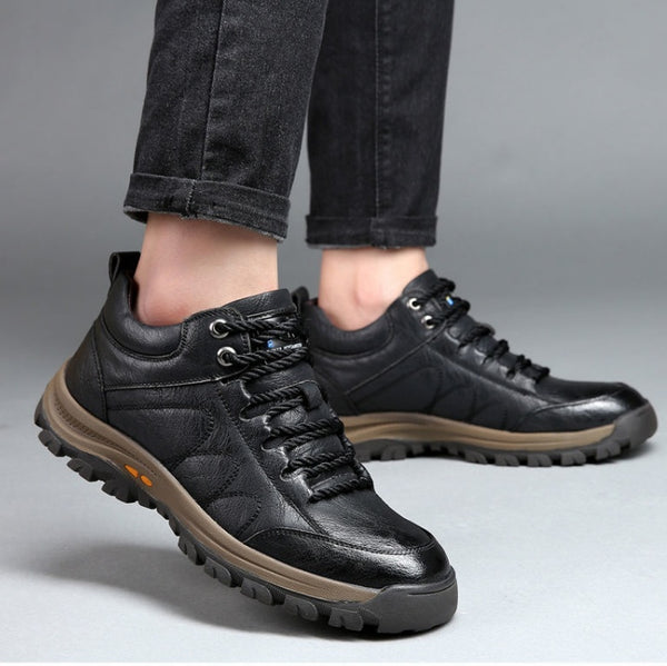 Winter Men’s Cotton & Wool Sports Leather Shoes – Warm & Durable
