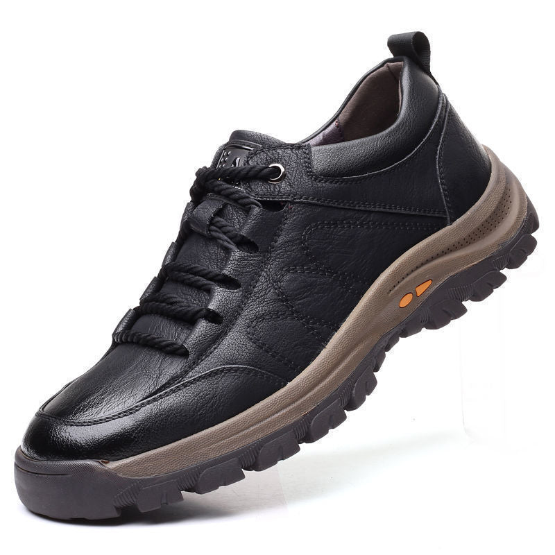 Winter Plus Cashmere Men’s Casual Leather Running Shoes Winter Plus Cashmere Warmth Trend New Me | Ectron Online