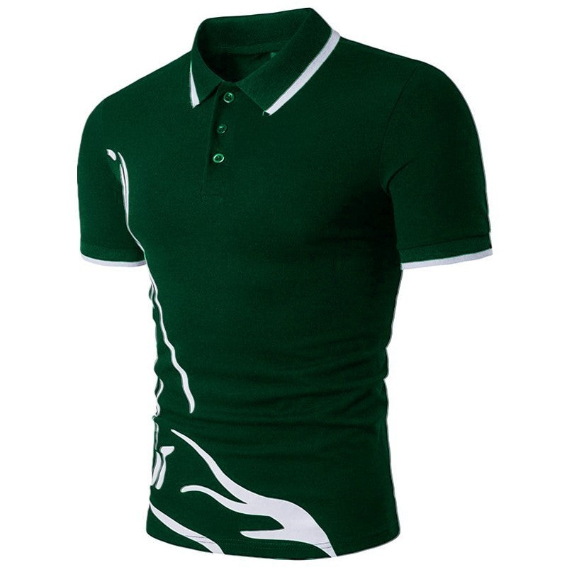 Mens Printed Lapel Short-sleeved T-shirt Mens Printed Lapel Short-sleeved T-shirt | Ectron Online