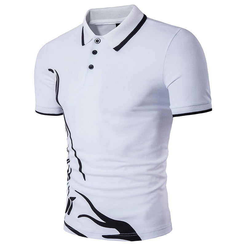 Mens Printed Lapel Short-sleeved T-shirt Mens Printed Lapel Short-sleeved T-shirt | Ectron Online