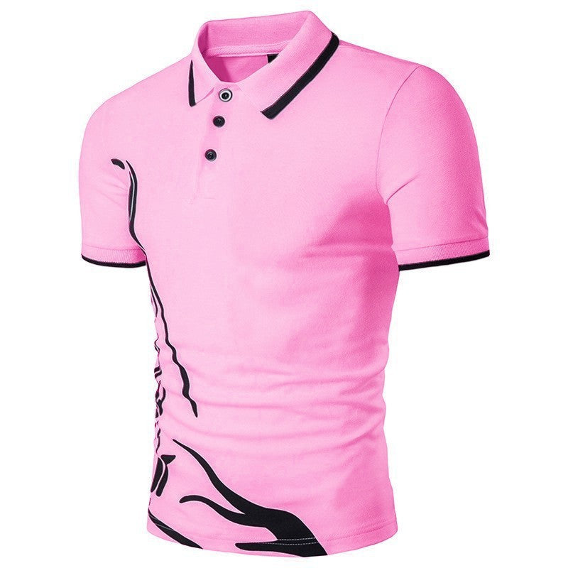 Mens Printed Lapel Short-sleeved T-shirt Mens Printed Lapel Short-sleeved T-shirt | Ectron Online