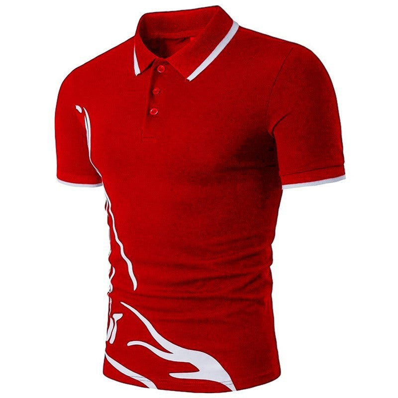 Mens Printed Lapel Short-sleeved T-shirt Mens Printed Lapel Short-sleeved T-shirt | Ectron Online