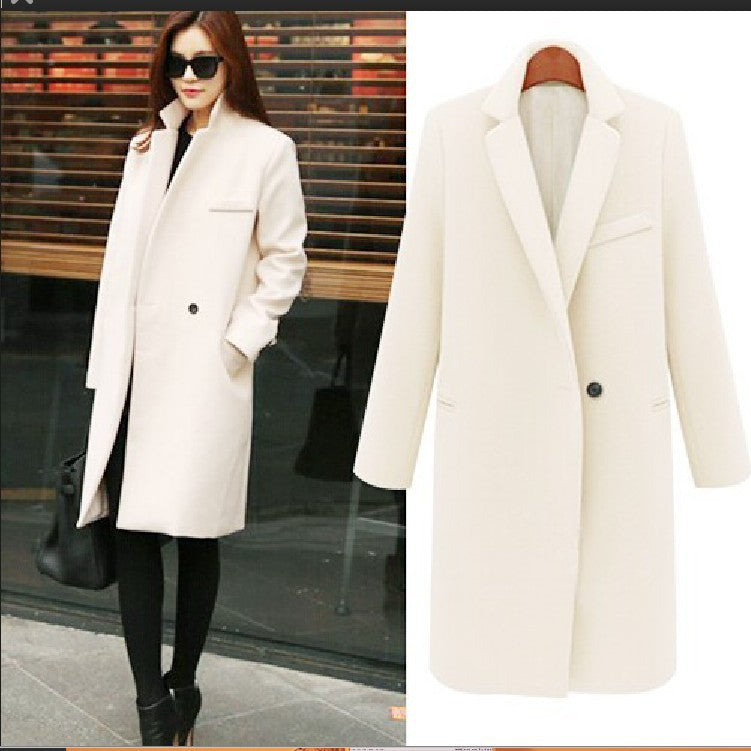 Fashionable And Simple One-button Women's Coat