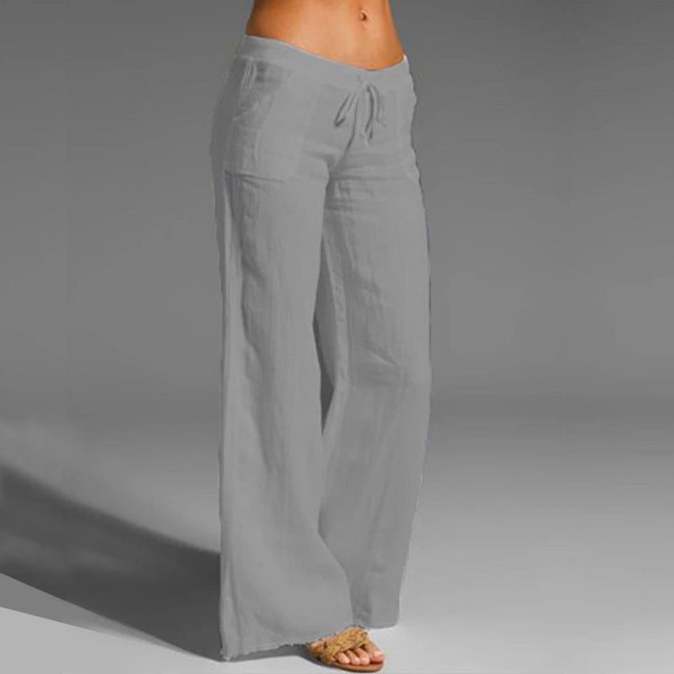 Spot Autumn And Winter Cross-Border Wish Women'S Casual Loose Trousers Stretch Waist Flared Yoga Pants Plus Size Women'S Pants