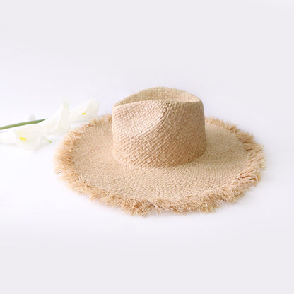 Spring And Summer New Korean Style Jazz Straw Hat, Casual Fashion Hat, Ladies Sunscreen Sun Hat, Beach Hat