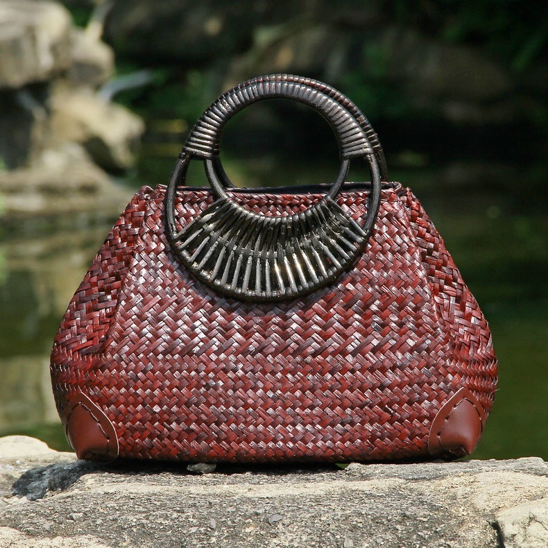 Straw Bag - Women's Handbag & Beach Bag Straw Bag Women's Handbag Hand Bag Beach | Ectron Online