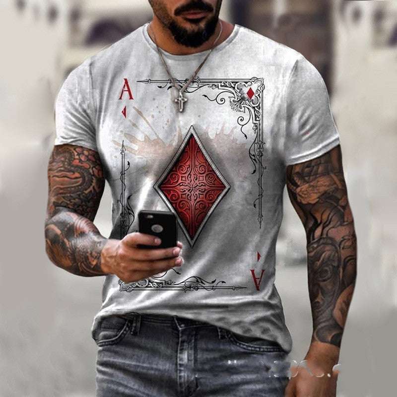 Men’s Playing Card Print T-Shirt – Casual Short Sleeve Top Men’s Playing Card Print T-Shirt – Casual Short Sleeve Top | Ectron Online