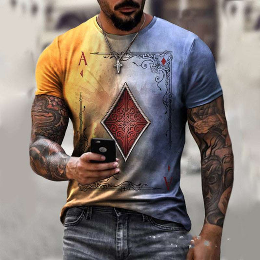 Men’s Playing Card Print T-Shirt – Casual Short Sleeve Top Men’s Playing Card Print T-Shirt – Casual Short Sleeve Top | Ectron Online