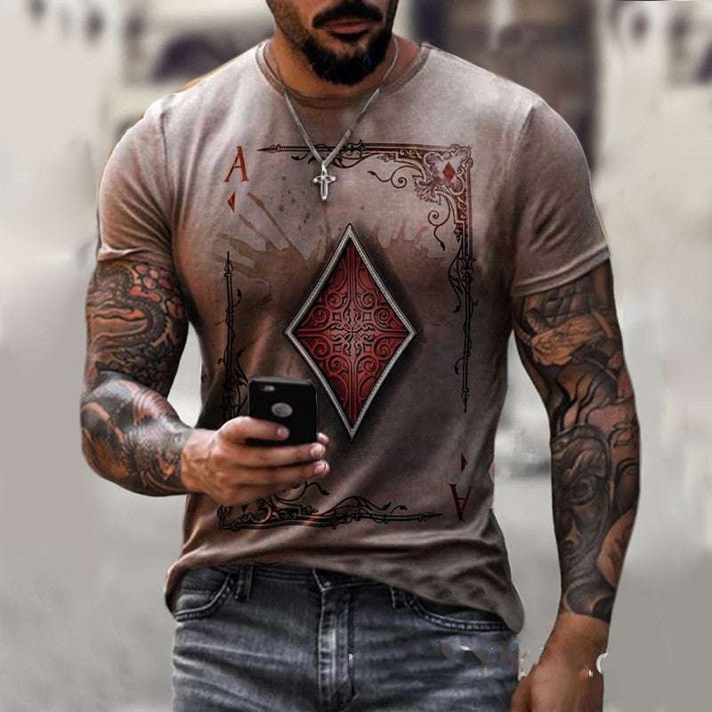 Men’s Playing Card Print T-Shirt – Casual Short Sleeve Top Men’s Playing Card Print T-Shirt – Casual Short Sleeve Top | Ectron Online
