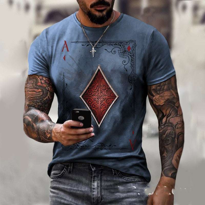 Men’s Playing Card Print T-Shirt – Casual Short Sleeve Top Men’s Playing Card Print T-Shirt – Casual Short Sleeve Top | Ectron Online