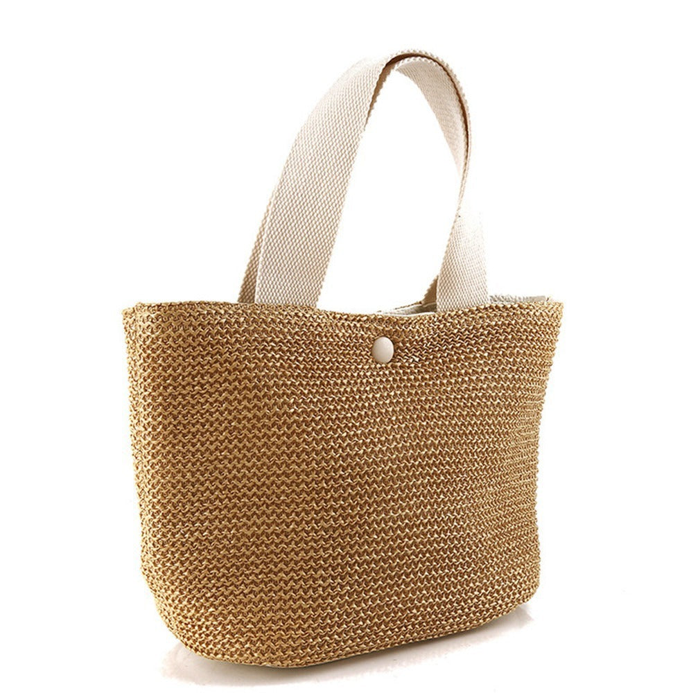 Sweet Temperament Straw Bucket Bag – Elegant Free Size Handbag Free Size Sweet Temperament Design Straw | Ectron Online
