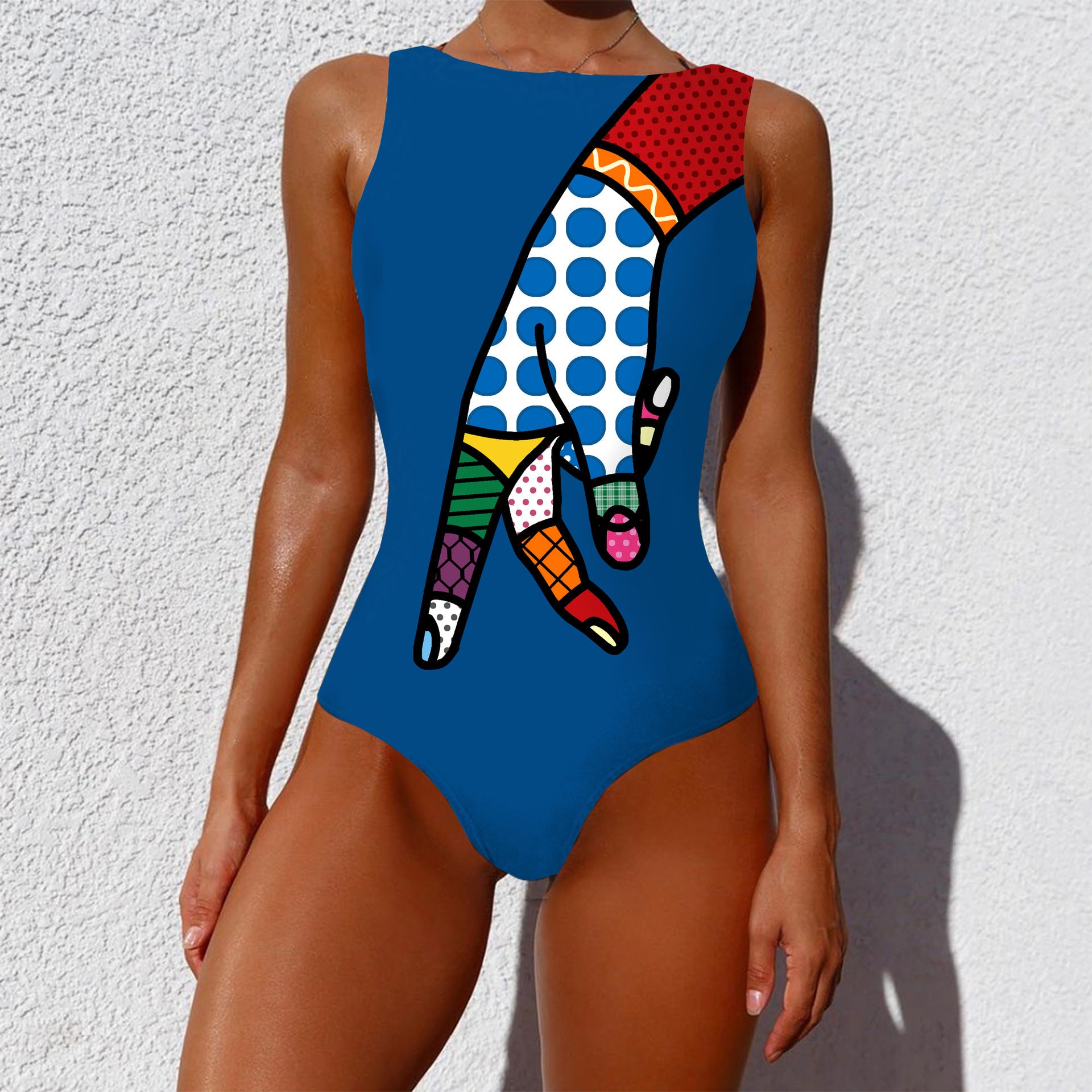 Women’s Vintage Abstract Print One-Piece Push-Up Swimsuit One-piece Fashion Vintage Abstract Print | Ectron Online