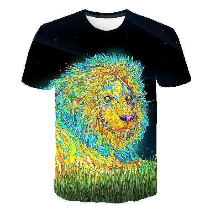 Lion 3D Printed T-Shirt – Bold Animal Fashion Tee Fashion Animal Lion 3D Printed T-Shirt | Ectron Online