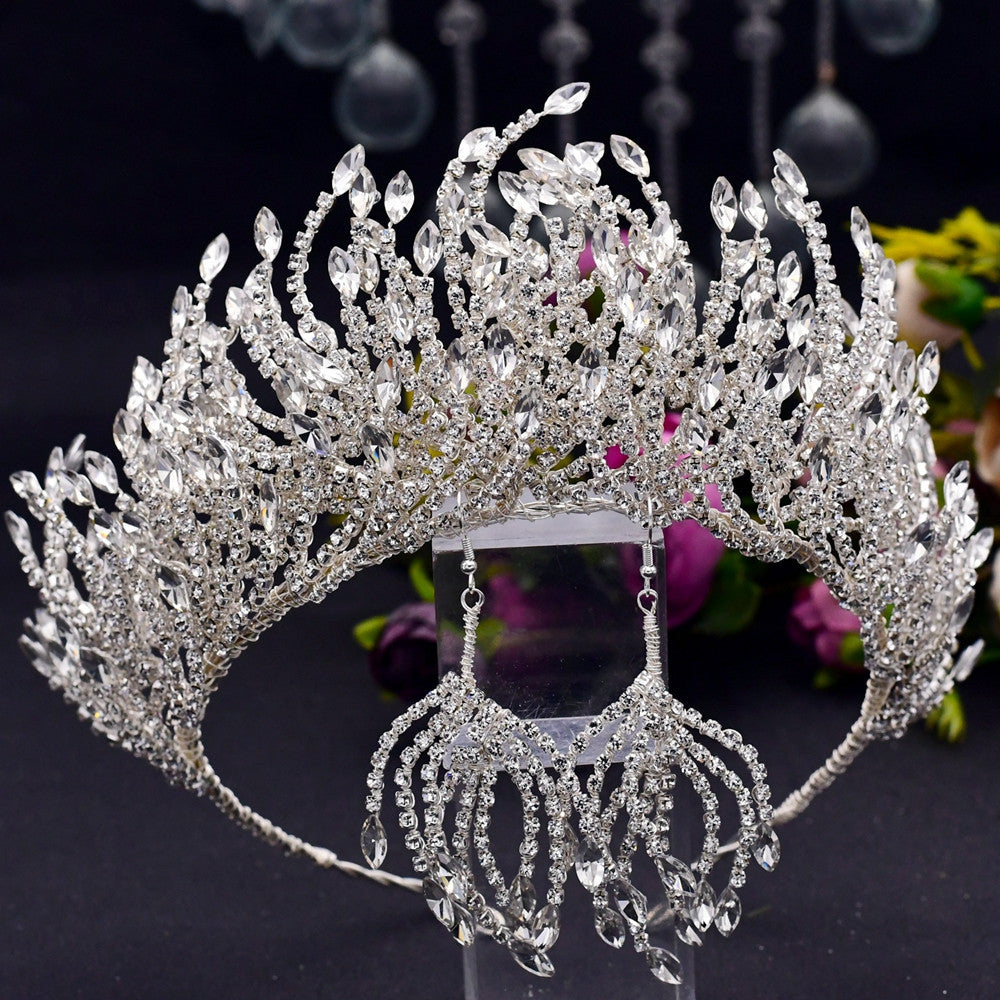 Silver Luxury Rhinestone Wedding Crown - Creative Bridal Headwear Silver Headwear Beauty Luxury Rhinestone | Ectron Online